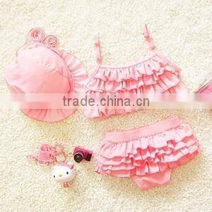 Romantic purple swimsuit two piece set ruffled bikini summer beach wear