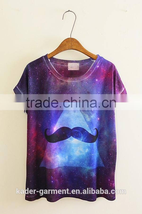 Womens All over Sublimation T Shirt Galaxy Space T shirt Custom 3d T shirt