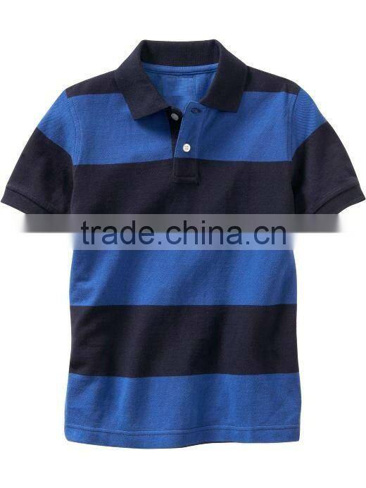 BOYS RUGBY STRIPED POLO T SHIRT