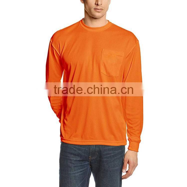 Cheap Price Custom Pocket Wholesale Mens Long Sleeve Hi-vis Designers T Shirt