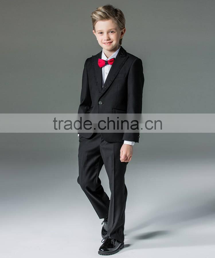 ELPA fancy flower boy black designer 3 piece formal suits for boys