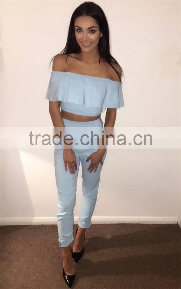 Runwaylover 009 2017 Ladies Summer Fashion Two Piece Suits