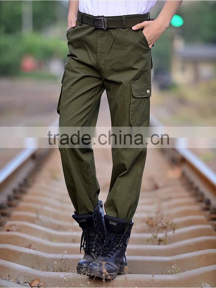 Juqian workwerar stylish casual quality quick drying green multi-pockets work pants mens with knee pad