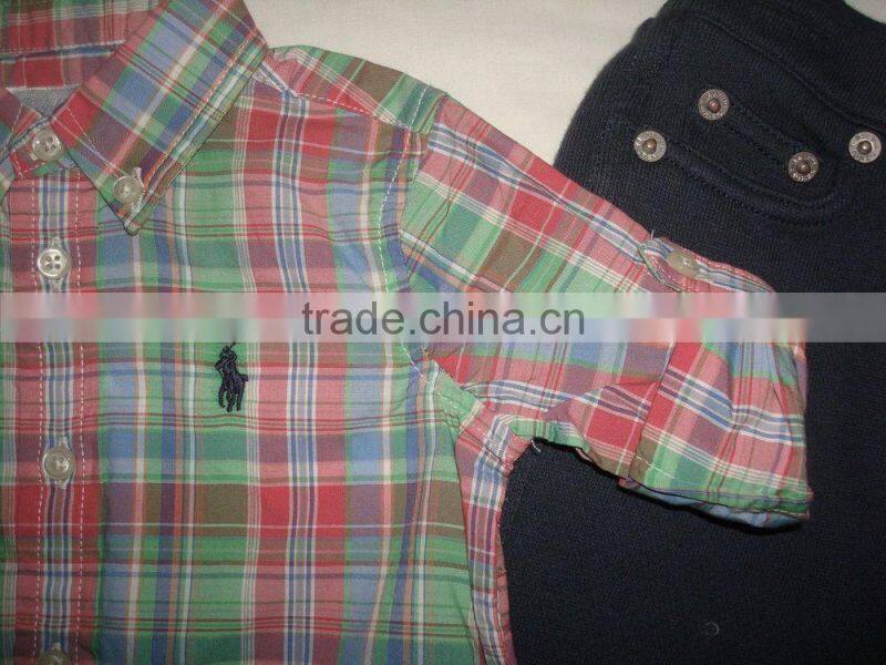 New Fashion Polo Baby Boy Shirt and Top Pants High Quality