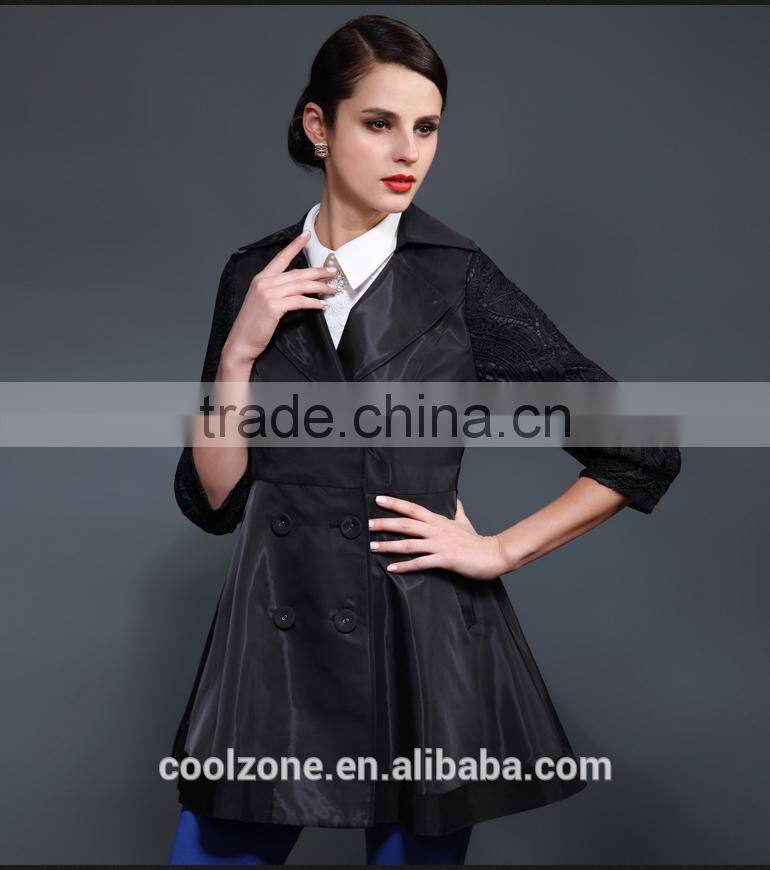 Fashion Style 2016 New Long Sleeve Autumn Lace Outwear Coat For Women