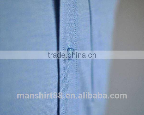 2017 new design cotton light blue button down oxford dress shirt for men