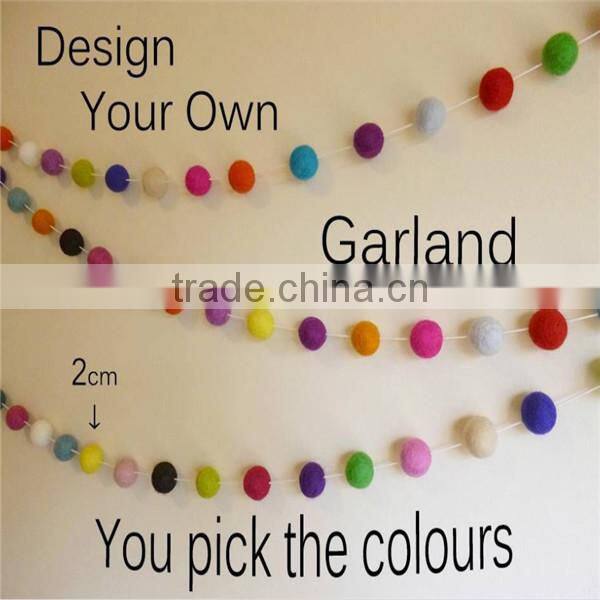 Design Your Own Felt Ball Garland, Party Decor, Nursery Garland, Christmas Decor Garland