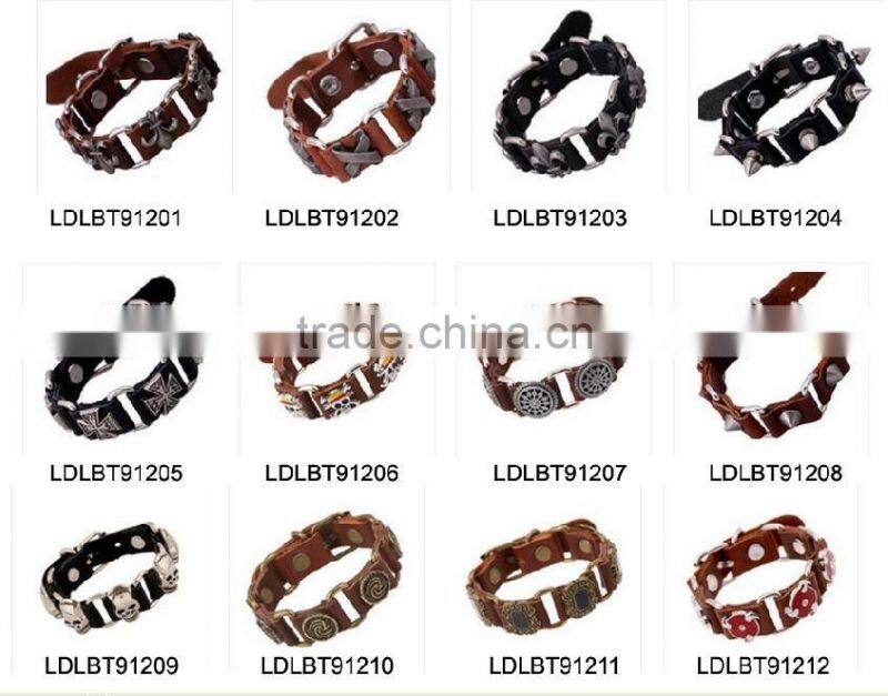 Personalized Monogrammed Oval Engravable Leather Cuffs