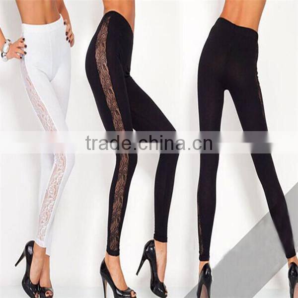 Women Lace Sexy Leggings Skinny Stretch Summer Trousers Casual Pencil Long Pants