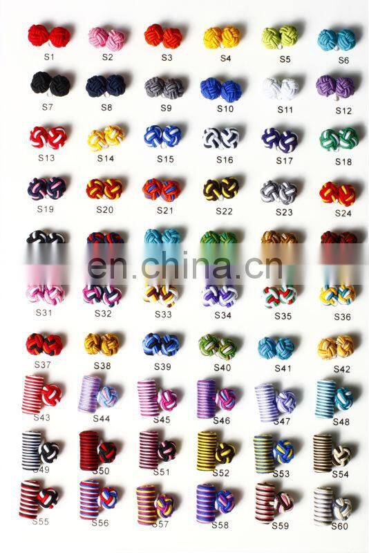 High Quality Multicolor Silk Knot Cufflinks Elastic Cuff links Fabric Cufflinks