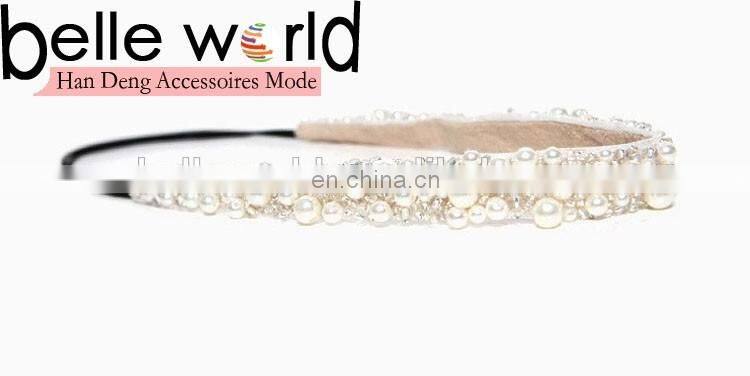 Korean Handmade Wedding Pearl Elastic Headband for Women