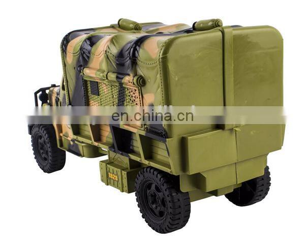 Military Fighter Truck Toy with Various Shooting Sounds and Light, Mini Army Soldier Included