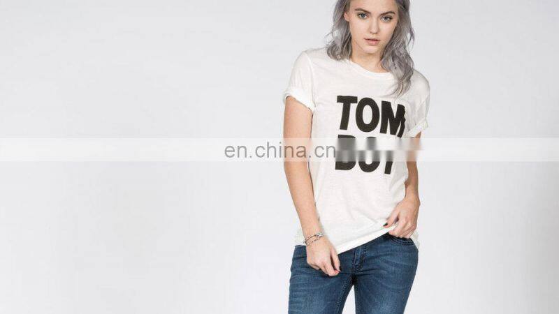 High Quality Wholesale printed t-shirts women fashion/custom sexy tshirt for charming women