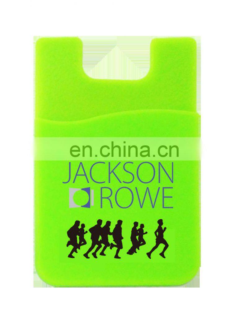 Open designed silicon card holder for mobile phone