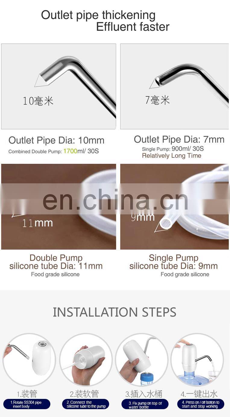 2018 Autumn New Arrival Portable Wireless Dispenser Drinking Battery 2000mAh Water Pump 5 Gallon Bottled Water Dispenser