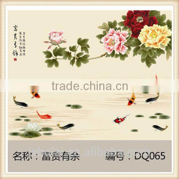 Sela Wei Large Chinese TV Sofa Backdrop Tile 3D Color Carving Art Green Leaves Can Be Customized Tiles