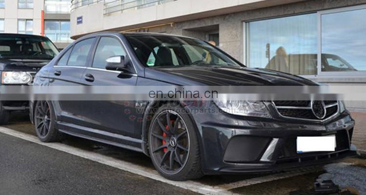 C-CLASS W204 C63 A style Sedan to Black Series style body kit 07~14y FRP front and rear bumpers side skirts fenders muffler