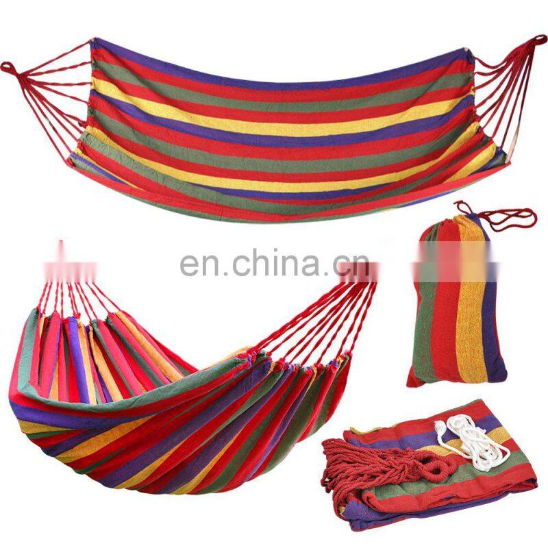 190cm x 80cm Stripe Hang Bed Canvas Hammock 120kg
