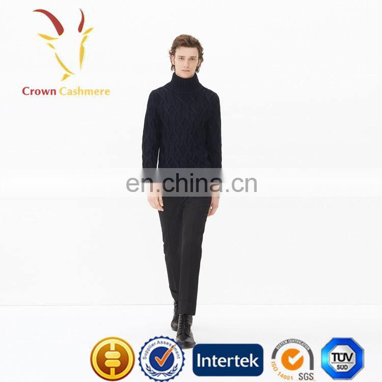 Hot Selling Cable Handmade Turtleneck Sweaters for Men