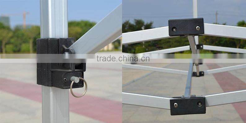 Aluminum Pop Up Tent 3x6m ( 10ft X 20 ft) with Blue & White Canopy & Valance(Unprinted), 4 full walls with windows & door