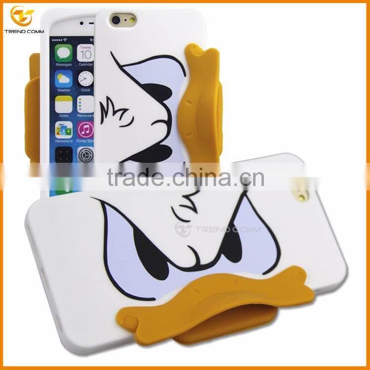 china supplier duck cartoon silicone cover case for iphone 6