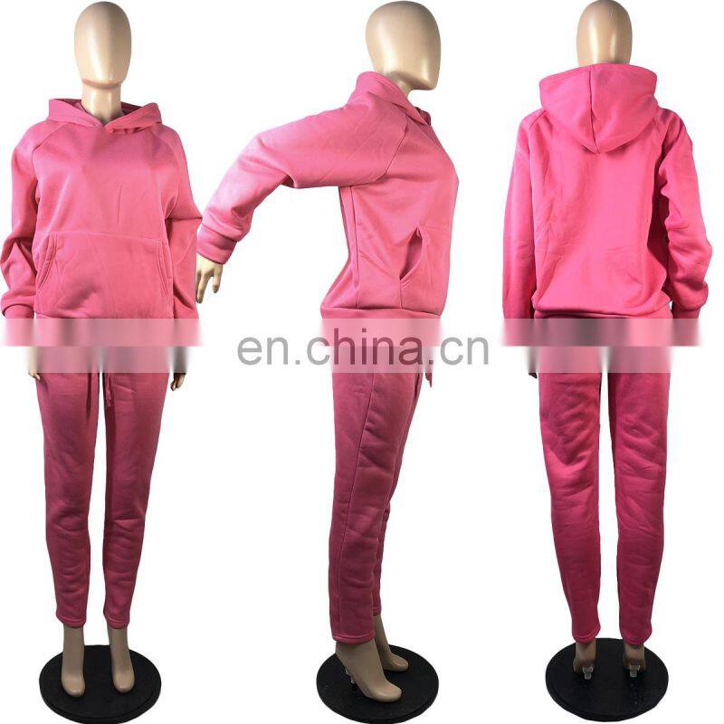 Customized women's fashion spring hooded suit sportswear 2 piece set of women's clothes