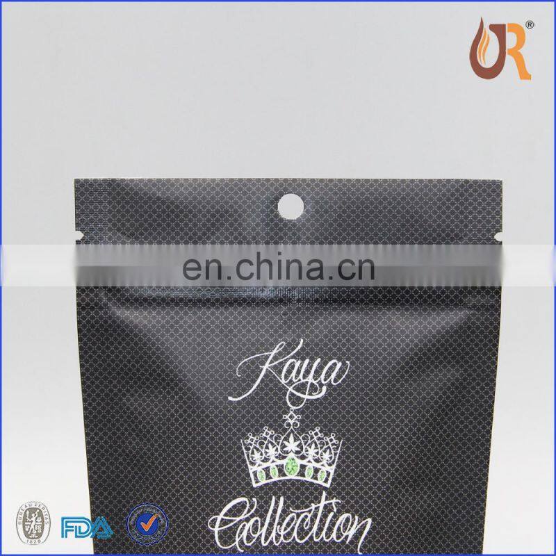Matte stand up dried food packaging plastic zip lock bags round window black mylar bags