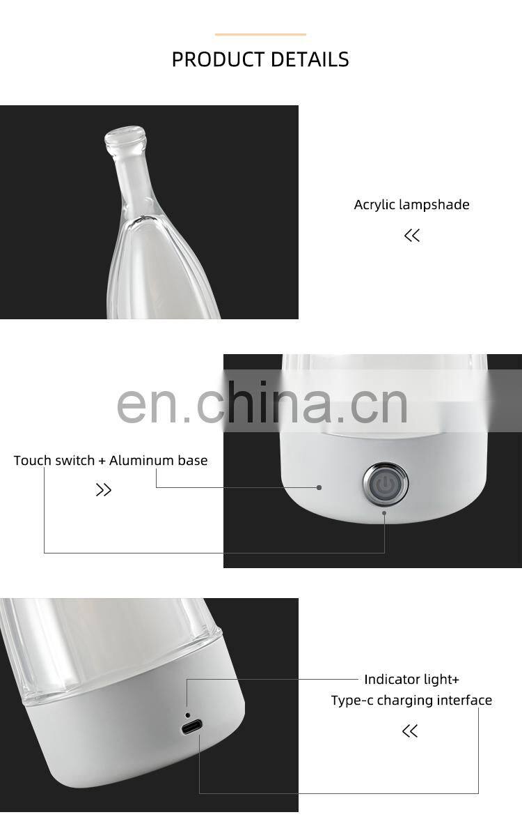 HUAYI Fashion Design Portable Modern Cafe Dining Room Acrylic Decorative 4W Desk Lamp LED Table Light