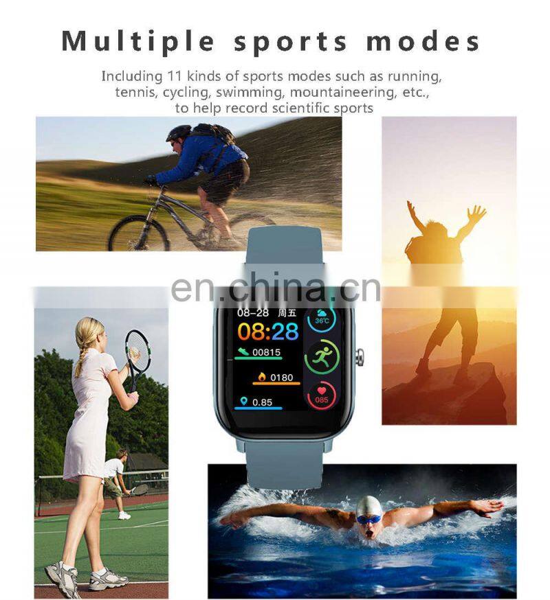 P9 Smart Watch Men Full Touch Screen Fitness Tracker Calender IPX7 Waterproof Blood Pressure Smart Clock P9 Smartwatch