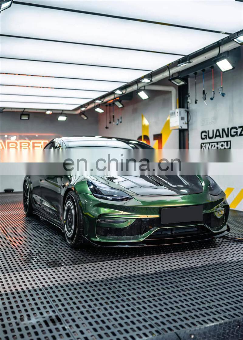 Runde Top Quality For Tesla Model 3 Upgrade ACP Style Half Carbon Fiber Body Kit Front Bumper Rear Bumper And Hood