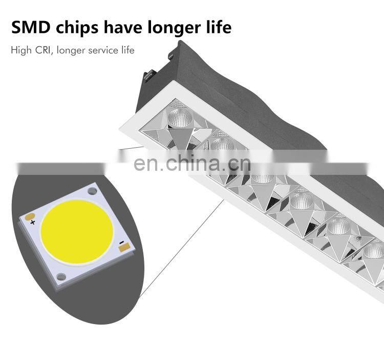 High Lumen Multi Power Down Lamp Home Office 3W 6W 10W 12W 18W 24W Linear Grille Light