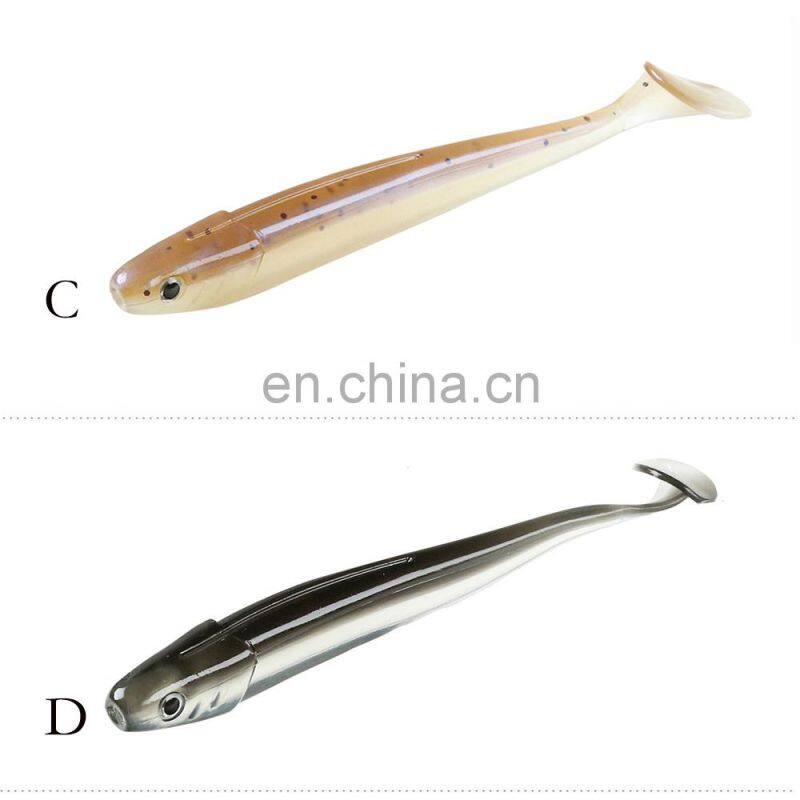 JOHNCOO New Fishing Lure Soft Bait Shad Worm 75mm 2.1g PVC Plastic Soft Artificial Soft Lure 8pcs