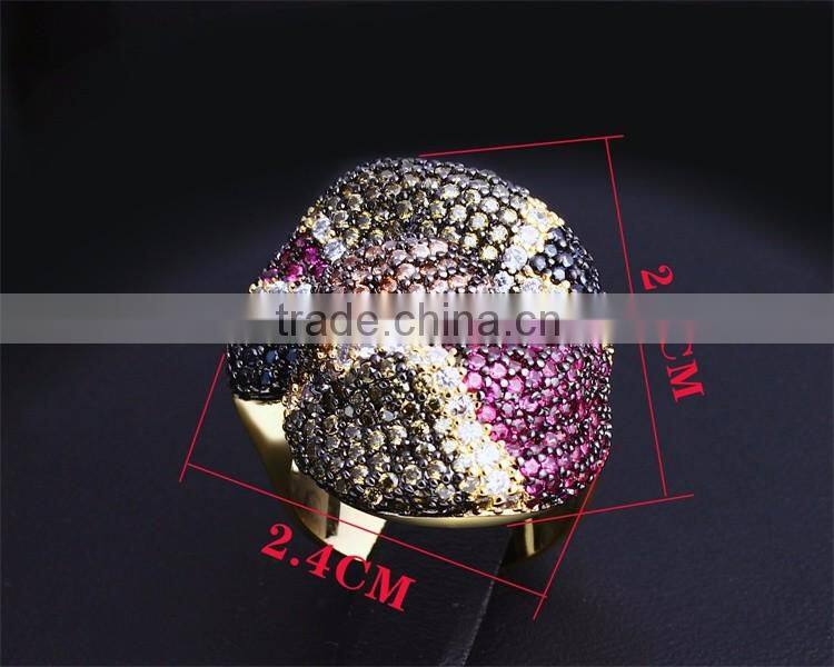 Grand Luxury Multi Color Snake Design Chunky Jewelry Bijoux Cocktail Party Ring