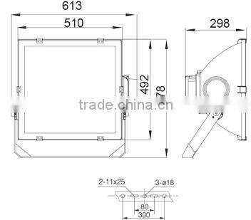 2000W Die-casting Aluminium MH/SON IP65 Flood Light