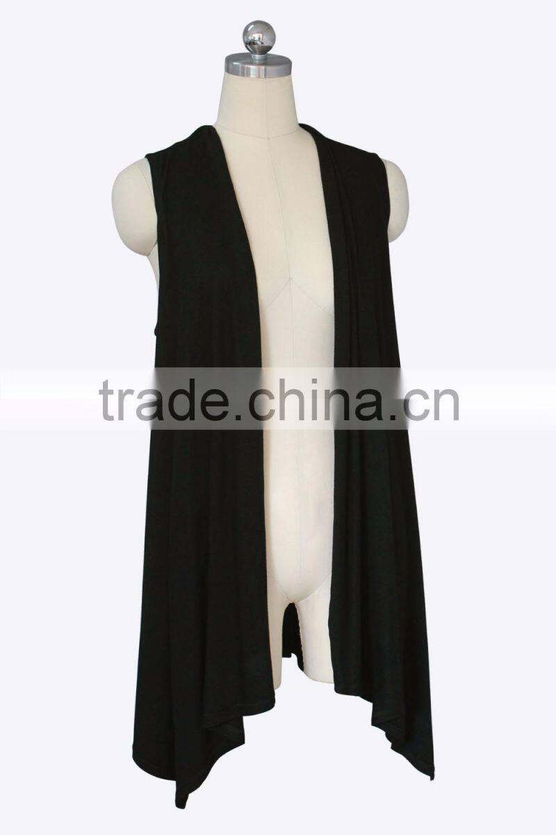 2015 fashion plus size solid color sleeveless knit waistcoat cardigan jacket women's clothing coats