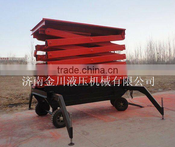 8m 300kg Excellent quality four wheel mobile scissor lift platform