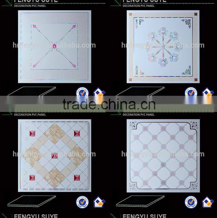 simplicity 595*595 hot stamping pvc drop ceiling tile