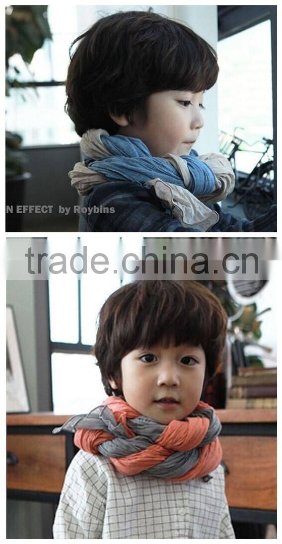 Daily Trend-all Plain Color Matching Cotton Polyester Fashion Baby Girls Boys Scarf