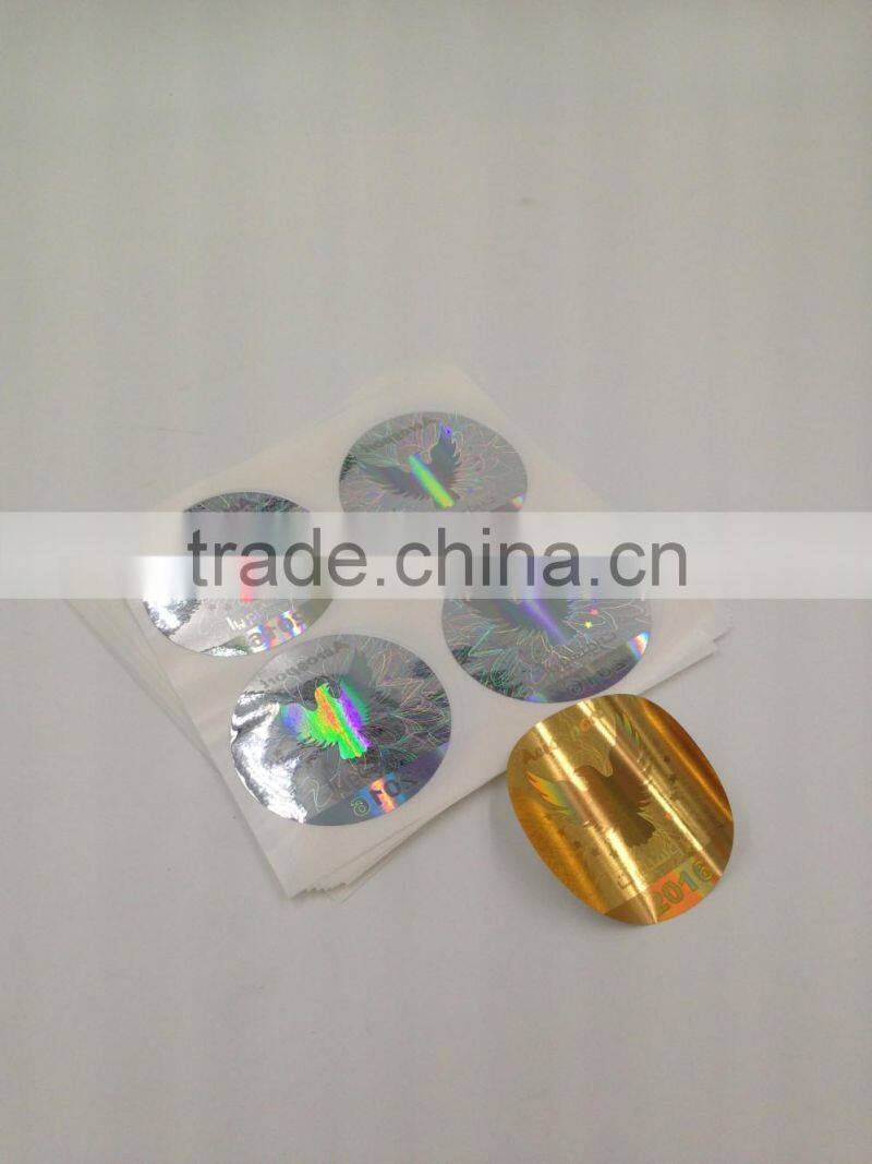 3D holographic laser anti fake sticker label