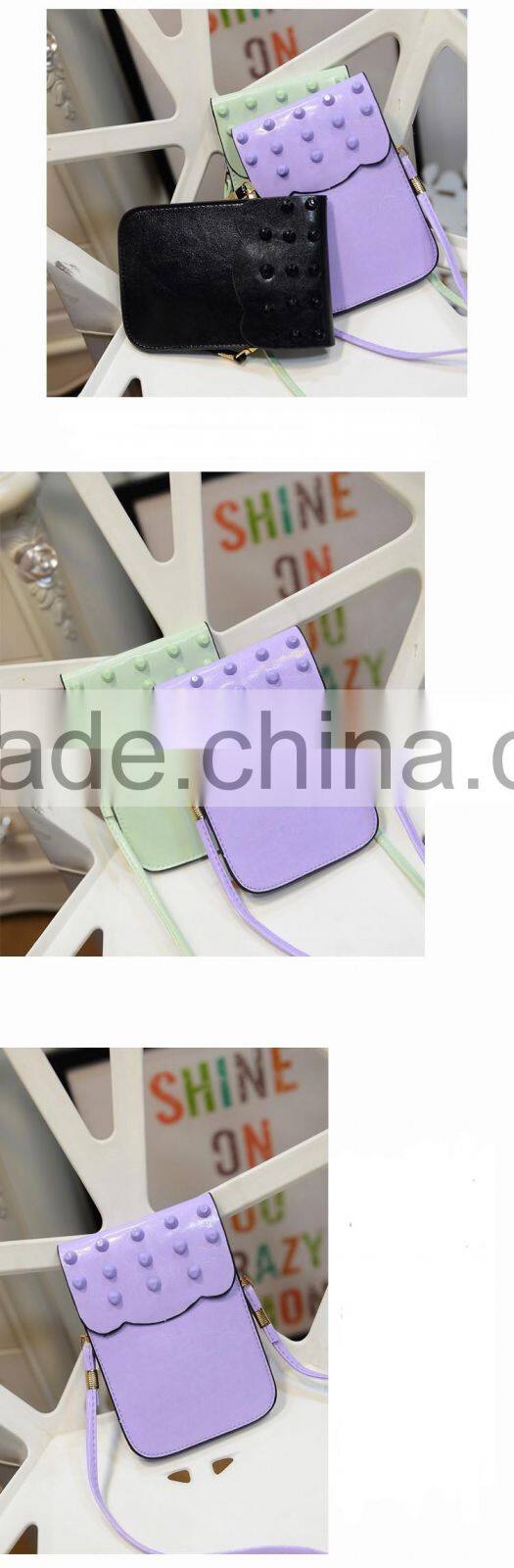 Wholesale lady pu wallet mobile phone bag shoulder bag for cell phone