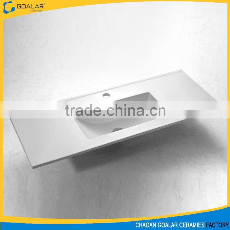 Sanitary ware Ceramic Rectangle Counter top Cabinet Basin Bathroom Washbasin