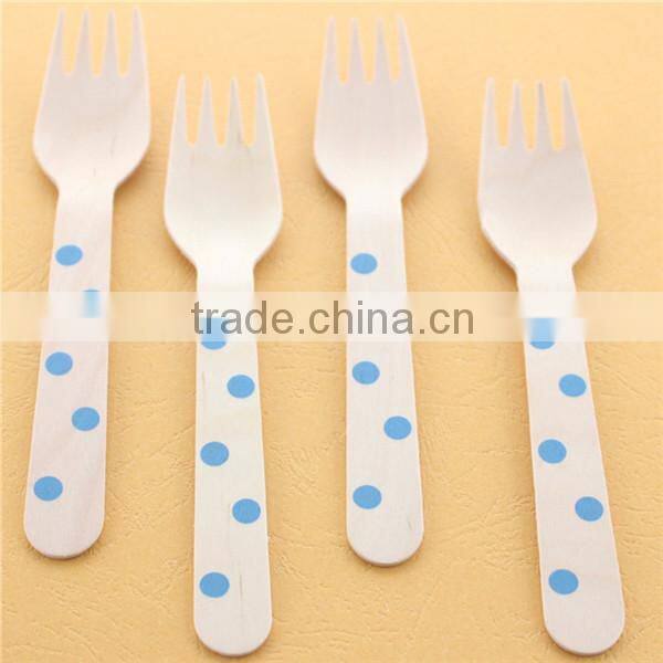 Pink Stripe Polka Dot Chevron Wooden Fork wooden utensil Wedding Deco Fork
