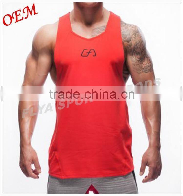 high quality 100% cotton sexy men singlets for GYM