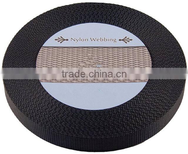 1 Inch Wide 10 Yards Black Nylon Heavy Webbing Strap