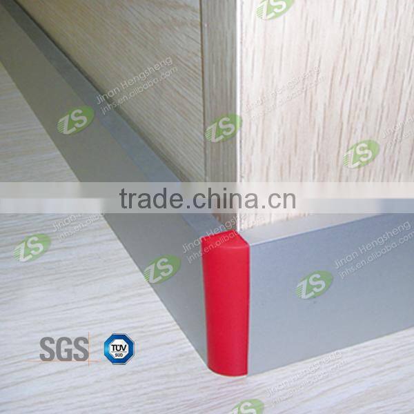 Brushed silvered washable aluminum waterproof wall skirting board