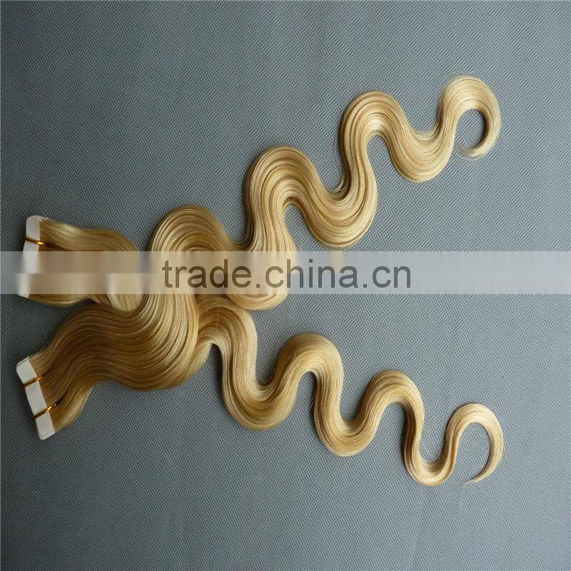 2014 hot selling top quality remy tape hair extension