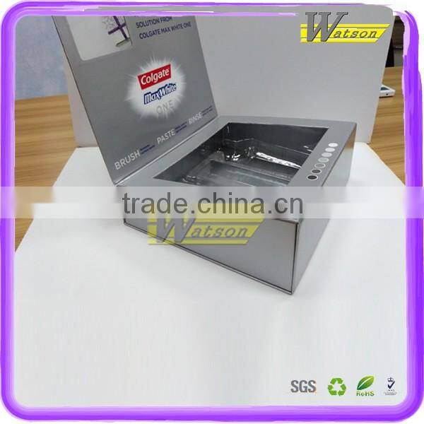 Promotional toothpaste cardboard window gift box with transparent blister interior