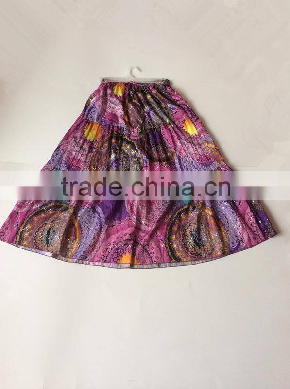 Multicolor Plus Size Polyester Pongee Skirt