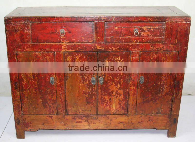 Antique Chinese furniture, Shanxi red distreesed sideboard