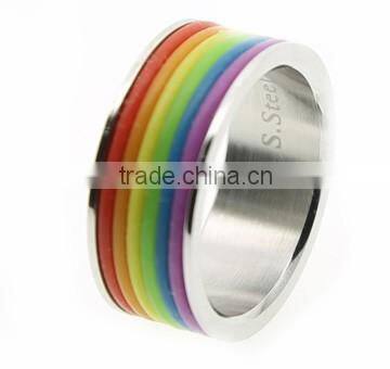 Custom Stainless Steel Silicone Wedding Ring With Colorful Silicone SR-1020